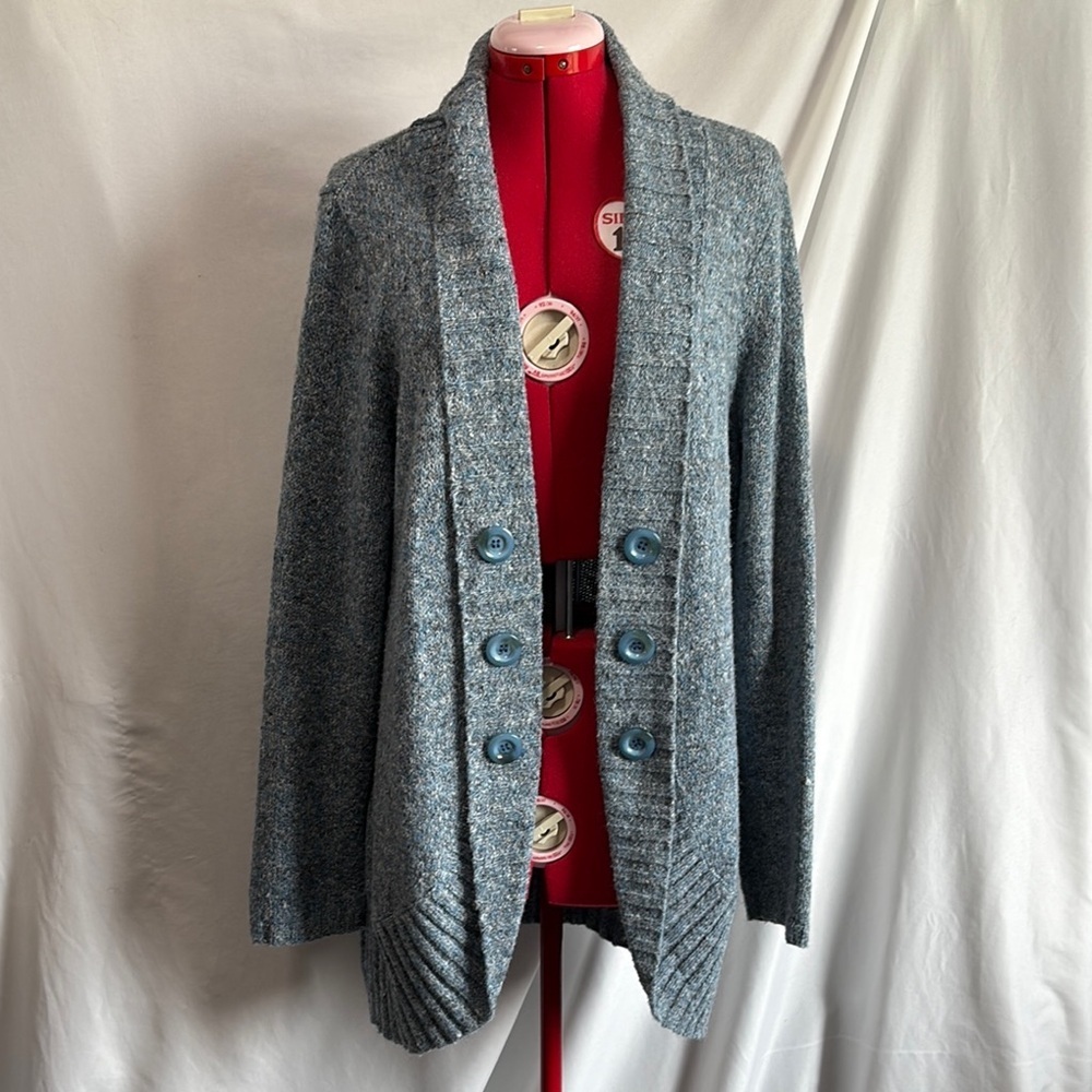 Christopher & Banks Blue-Gray Cardigan Sweater
